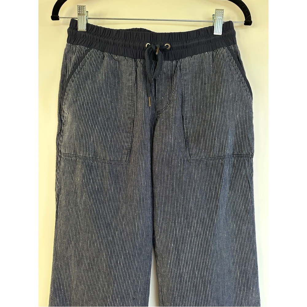 ATHLETA Bali 100% Linen Pull On Pants Womens Size 4 Navy Stripe Nautical Coastal - Picture 6 of 15